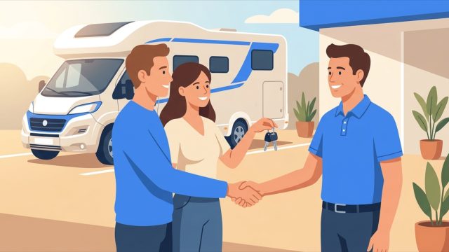 Selg bobilen handover illustrasjon